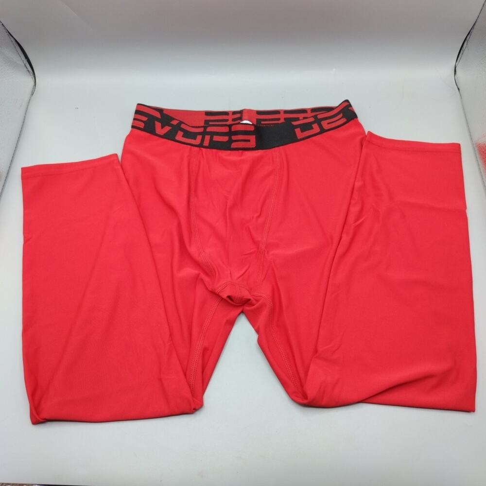 Devops Base Layer Leggings Womens Size Large Red Cropped Athletic Stretch